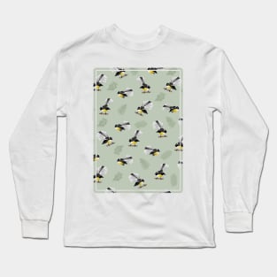 New Zealand Bird Pattern Fantails Long Sleeve T-Shirt